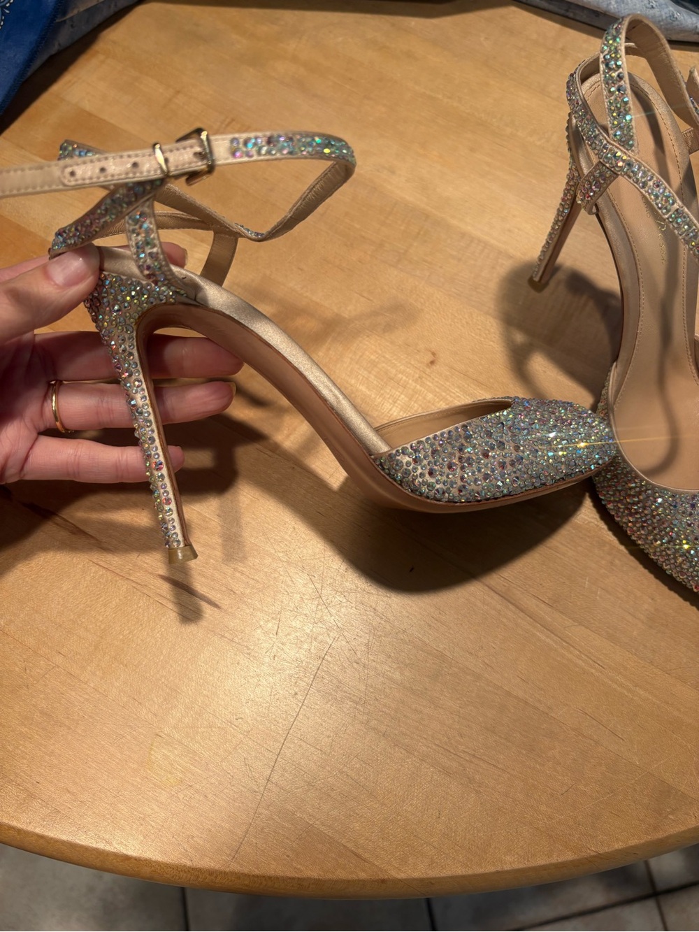 Gianvito Rossi Crystal-Embellished Satin Heels – Size 39 - Picture 4 of 9
